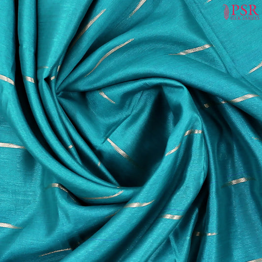 Peacock Blue Semi Tussar Saree
