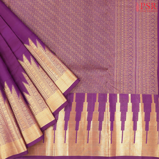 Dark Magenta Purple Fancy Kanchipuram Silk Saree