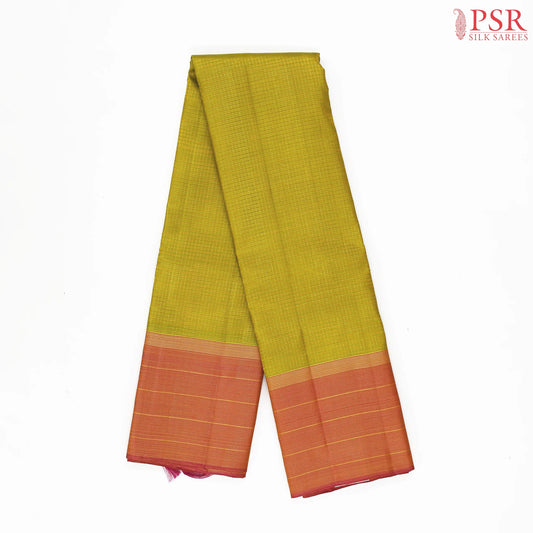 Olive Yellow Kanchipuram Silk Saree