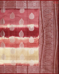 Tan & Maroon Chanderi Silk Cotton Saree
