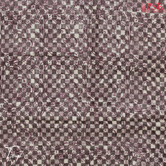 Dark Purple & Beige Kadhi Tussar Silk Dress Material