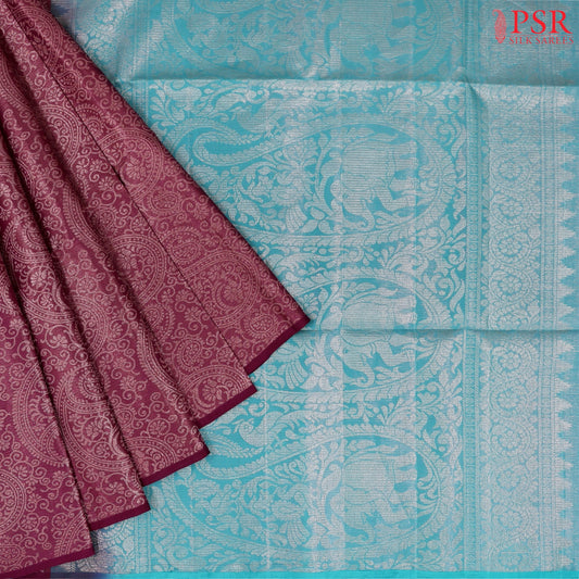 Burgundy Soft Silk Saree