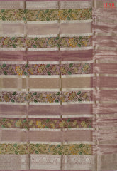 Onion Pink & Tan Tissue Saree