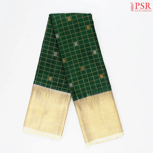 Dark Green Kanchipuram Silk Saree
