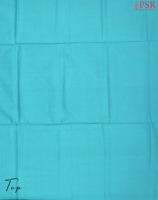 Light Blue Mangalagiri Silk Cotton Dress Material