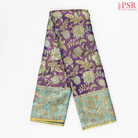Violet Kanchipuram Jacquard Tissue Silk Saree
