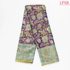 Violet Kanchipuram Jacquard Tissue Silk Saree