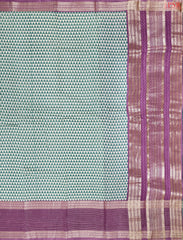 Light Beige & Dark Turquoise Assam Saree