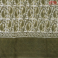 Olive Green Hacoba Embroidery Running Material