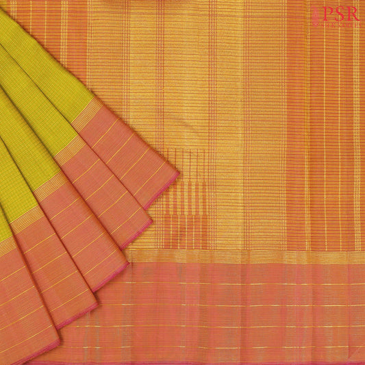 Olive Yellow Kanchipuram Silk Saree