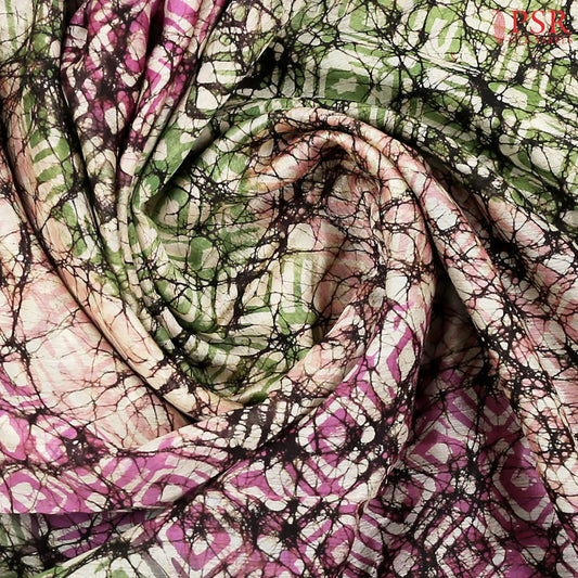 Tricolor & Beige Silk Cotton Saree