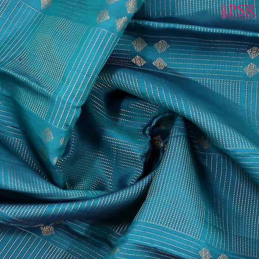 Peacock Blue Fancy Kanchipuram Silk Saree