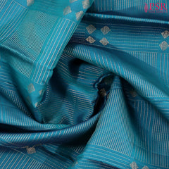 Peacock Blue Fancy Kanchipuram Silk Saree