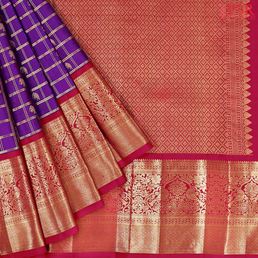 French Violet Kanchipuram Silk Saree