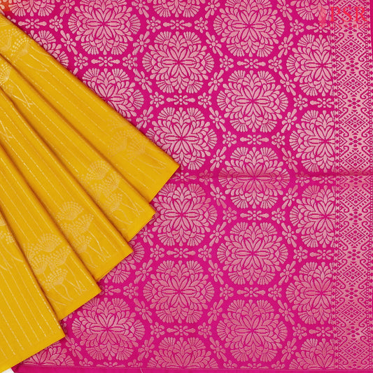 Mustard Yellow Soft Art Silk Saree