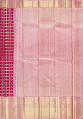 Cerise Pink Kanchipuram Jacquard Silk Saree