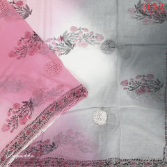 Floral White Pure Cotton Dress Material