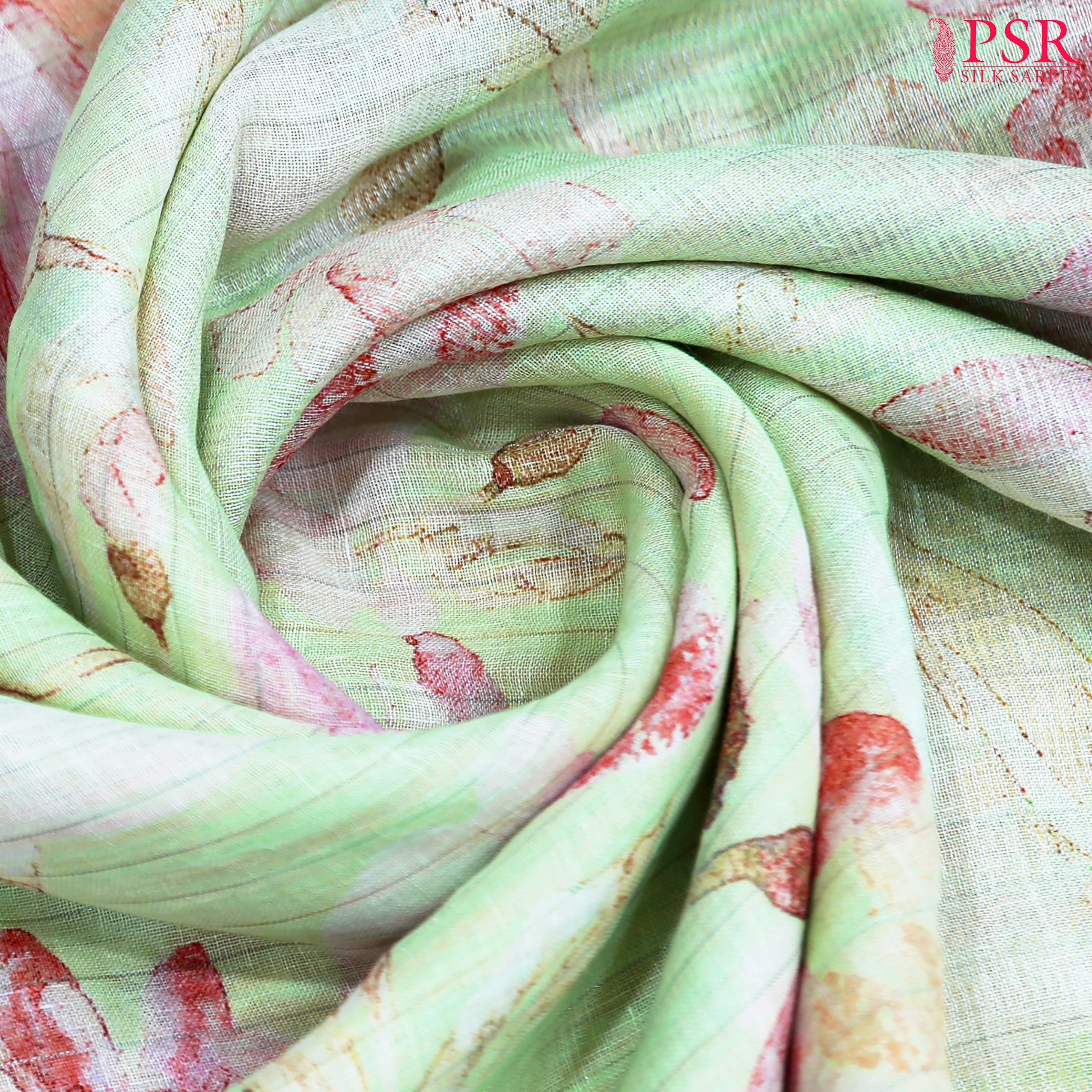 Linen Saree - Pastel Pistachio