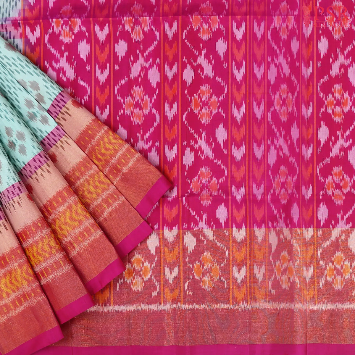 Tiffany Blue Pochamnpally Soft Silk Saree