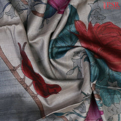 Heavenly Grey And Slate Grey Kadhi Tussar Silk Saree