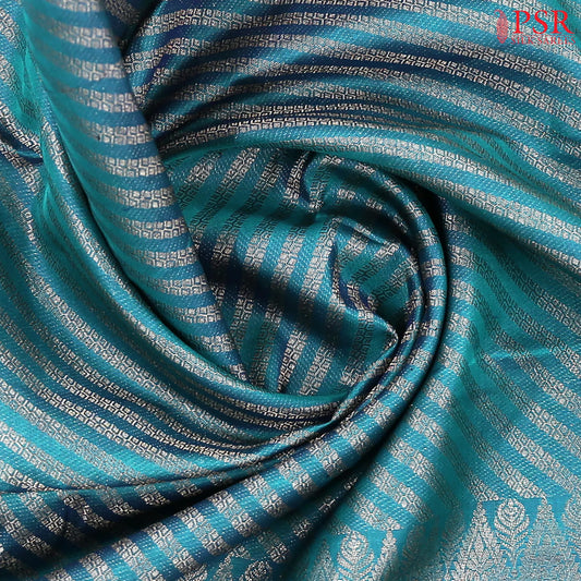 Teal Blue Fancy Kanchipuram Silk Saree