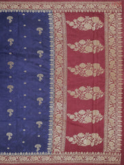 Dark Blue Mau Kadi Banaras Saree