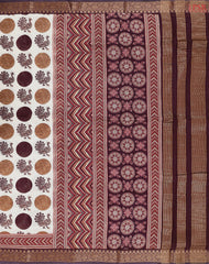 Beige Chanderi Silk Cotton Saree