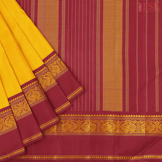 Mustard Yellow Kanchipuram Silk Saree