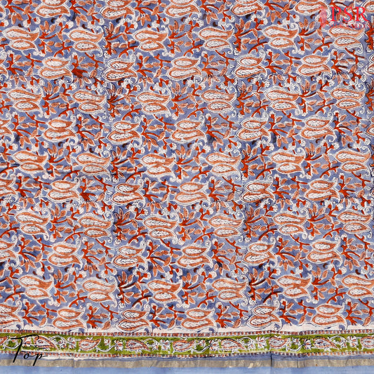 Dark Cloud Blue Chanderi Silk Cotton Dress Material