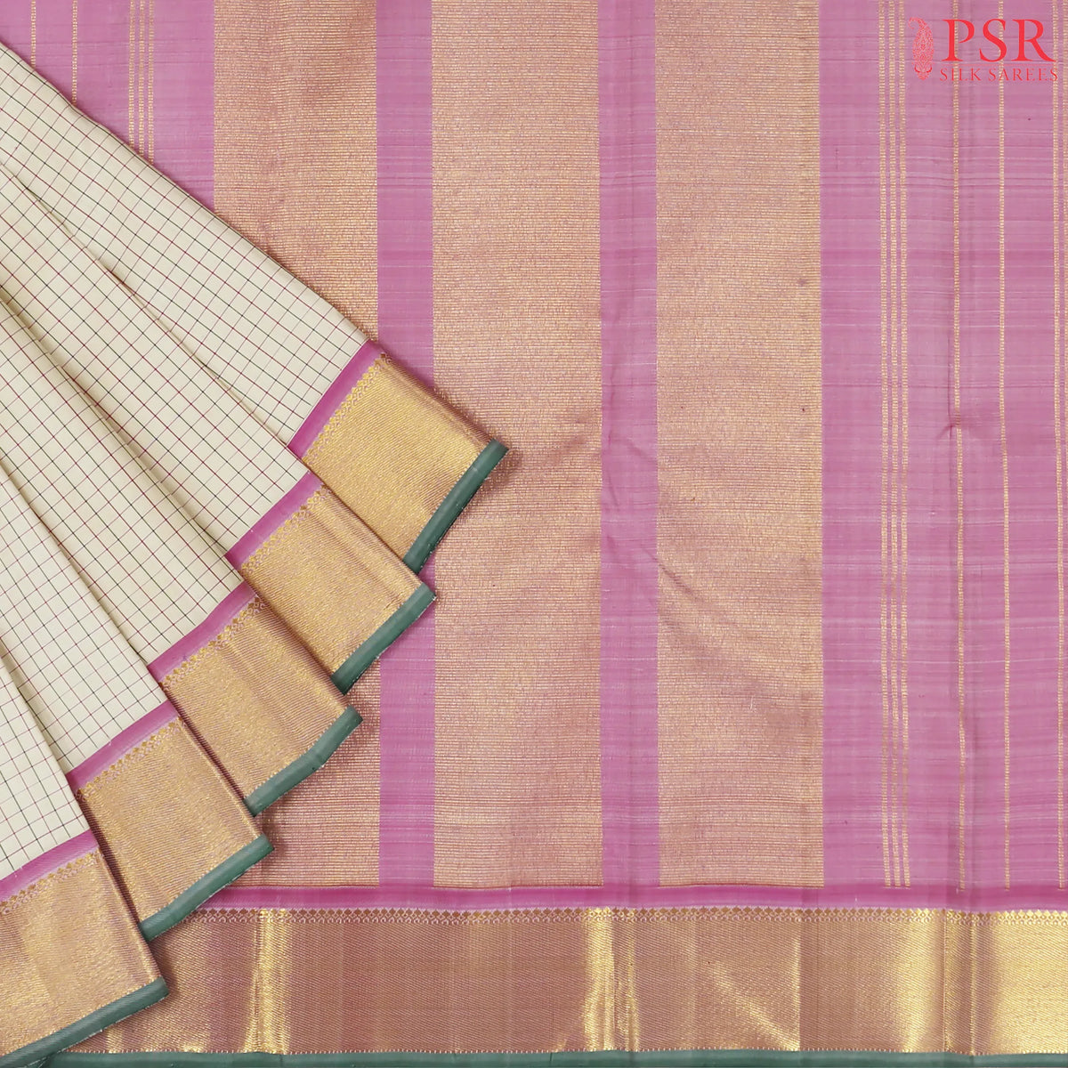 Light Beige Kanchipuram Silk Saree