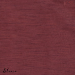 Red Orange Bamboo Silk Sarees