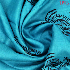 Bondi Blue Tussar Silk Saree