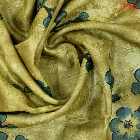 Pear Green Tussar Silk Saree