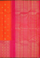 Saffron Kanchipuram Silk Saree