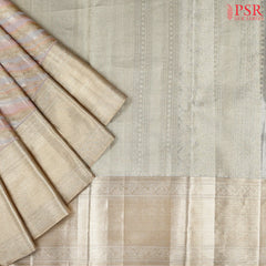 Golden Beige Kanchipuram Jacquard Tissue Silk Saree