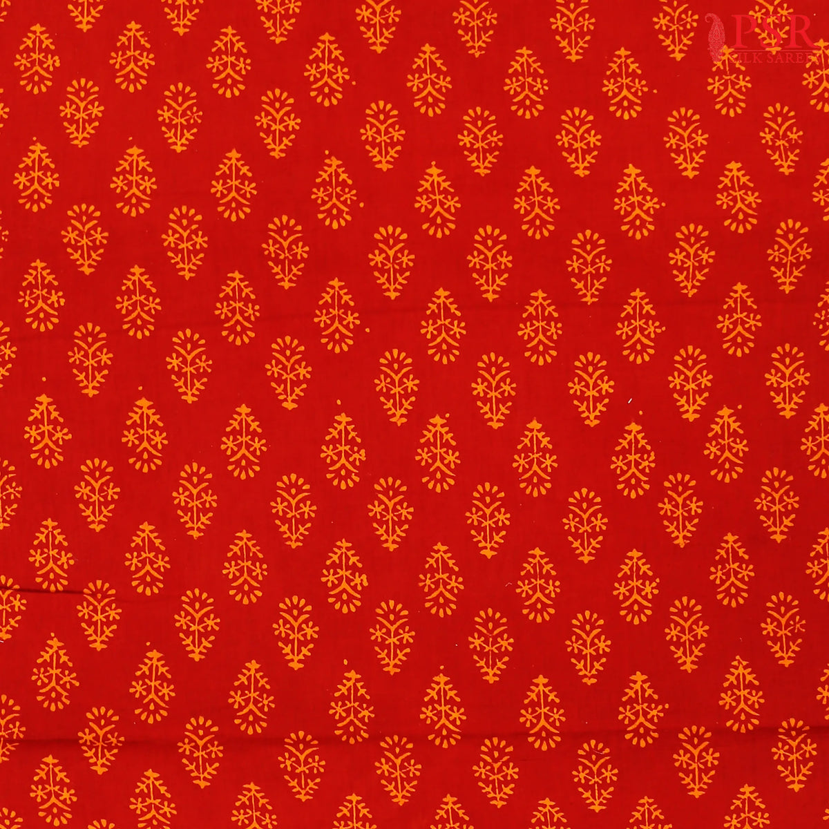 Rust red Cotton Print Running Material