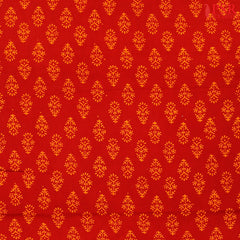 Rust red Cotton Print Running Material