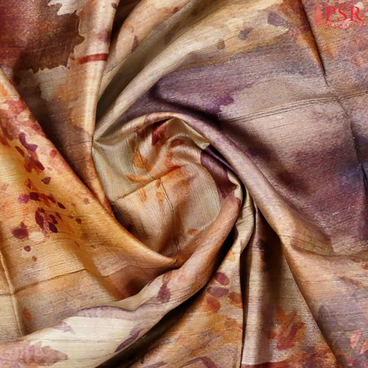 Beige Kadhi Tussar Silk Saree