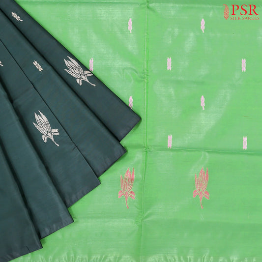 Bottle Green Vazhainaar Silk Saree