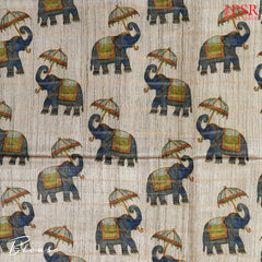 Steel Grey Tussar Silk Saree