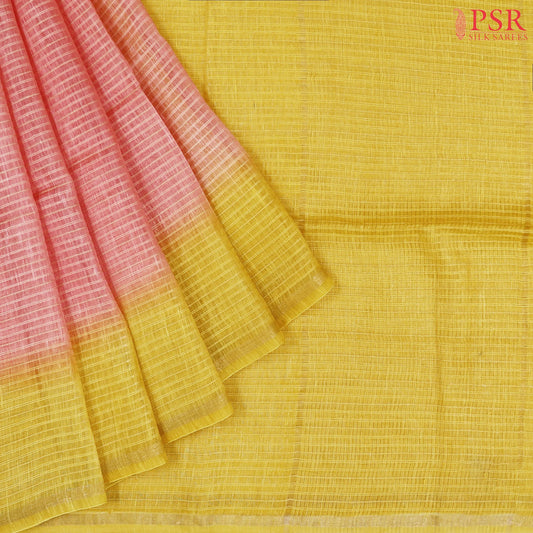 Flamingo Pink Semi Tussar Saree