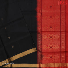 Black & Red Soft Silk Dress Material