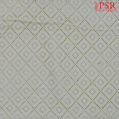 Cream White Hacoba Embroidery Running Material