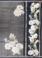 Shadow Black Printed Tissue Saree