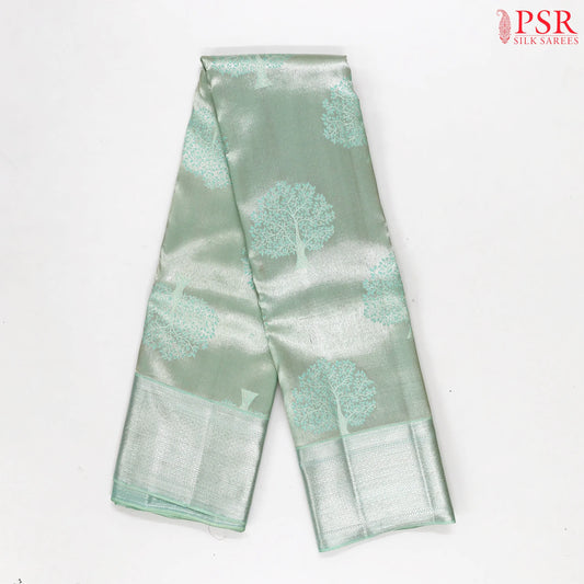 Pastel Turquoise Kanchipuram Jacquard Tissue Silk Saree