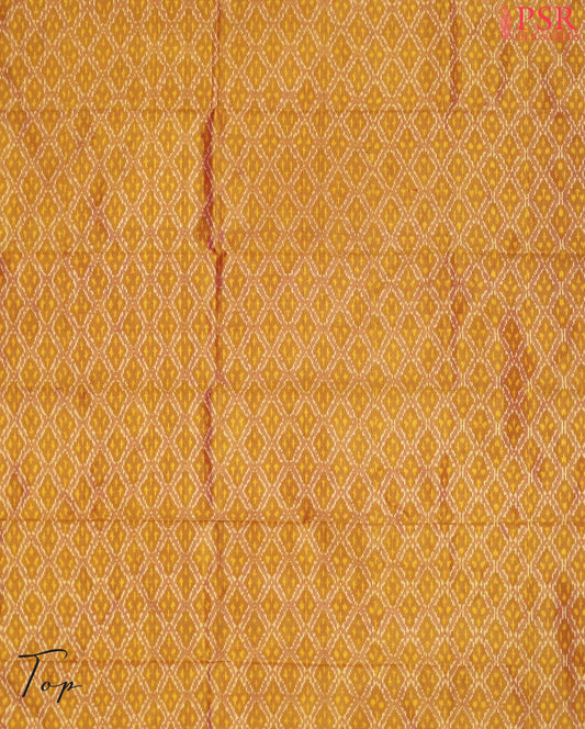 Dark Mustard Yellow Pochampally Silk Dress Material