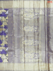 Grey & Dark Blue Silk Tissue Saree