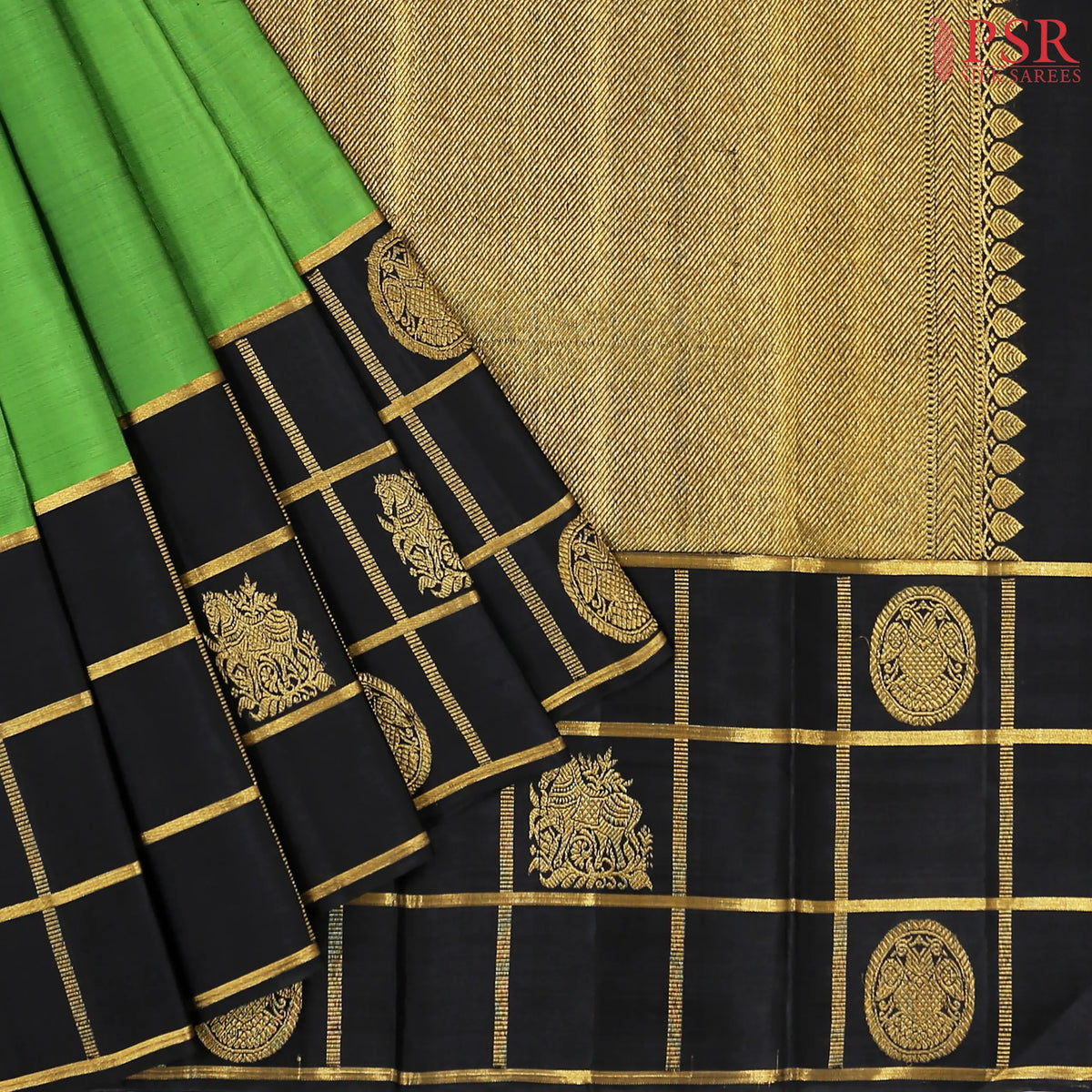 Parakeet Green Kanchipuram Silk Saree