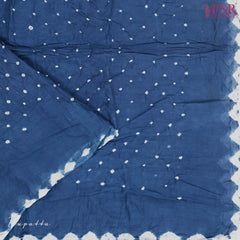 Dark Blue Crushed Bandhini Cotton Dress Material