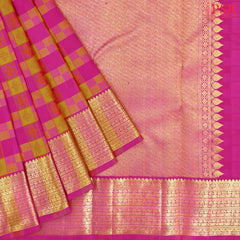 Magenta & Mustard Kanchipuram Silk Saree